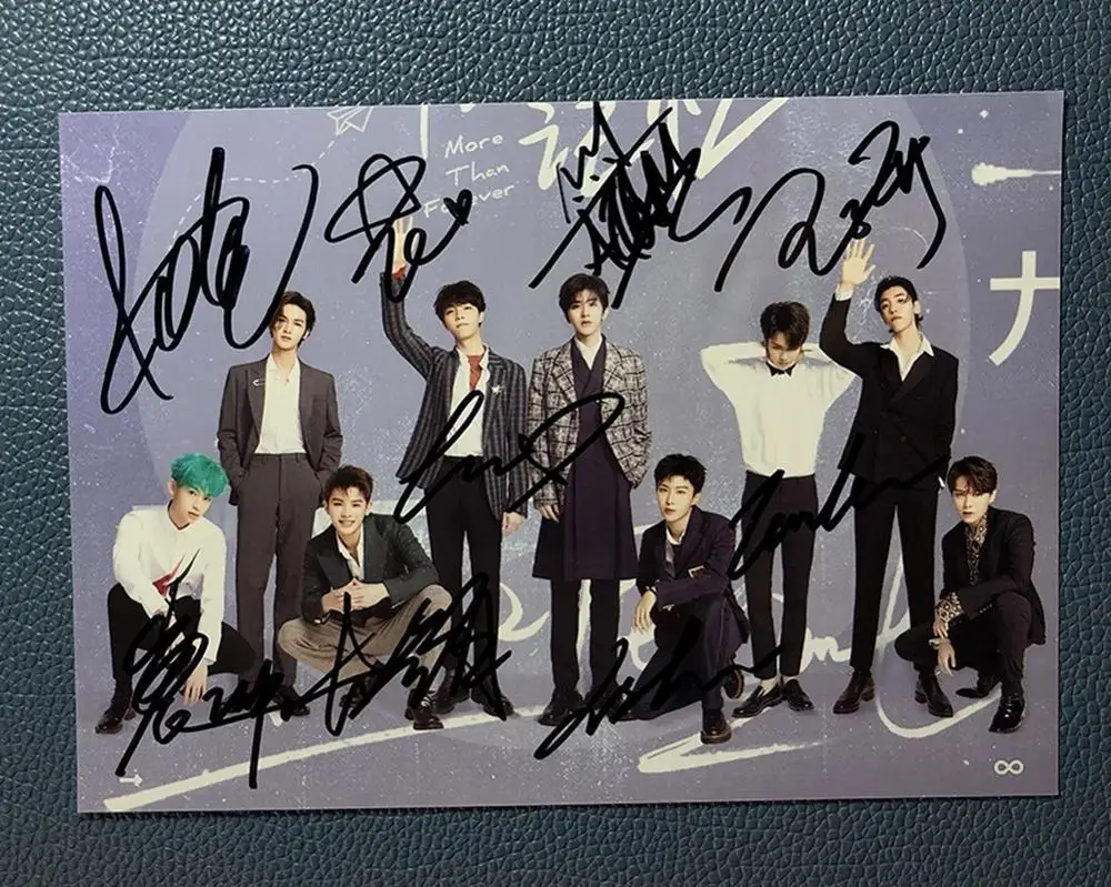 4 Hand signed NINE PERCENT TFBOYS с автографом Группа фото 5*7 концертный 112019 - Цвет: 4