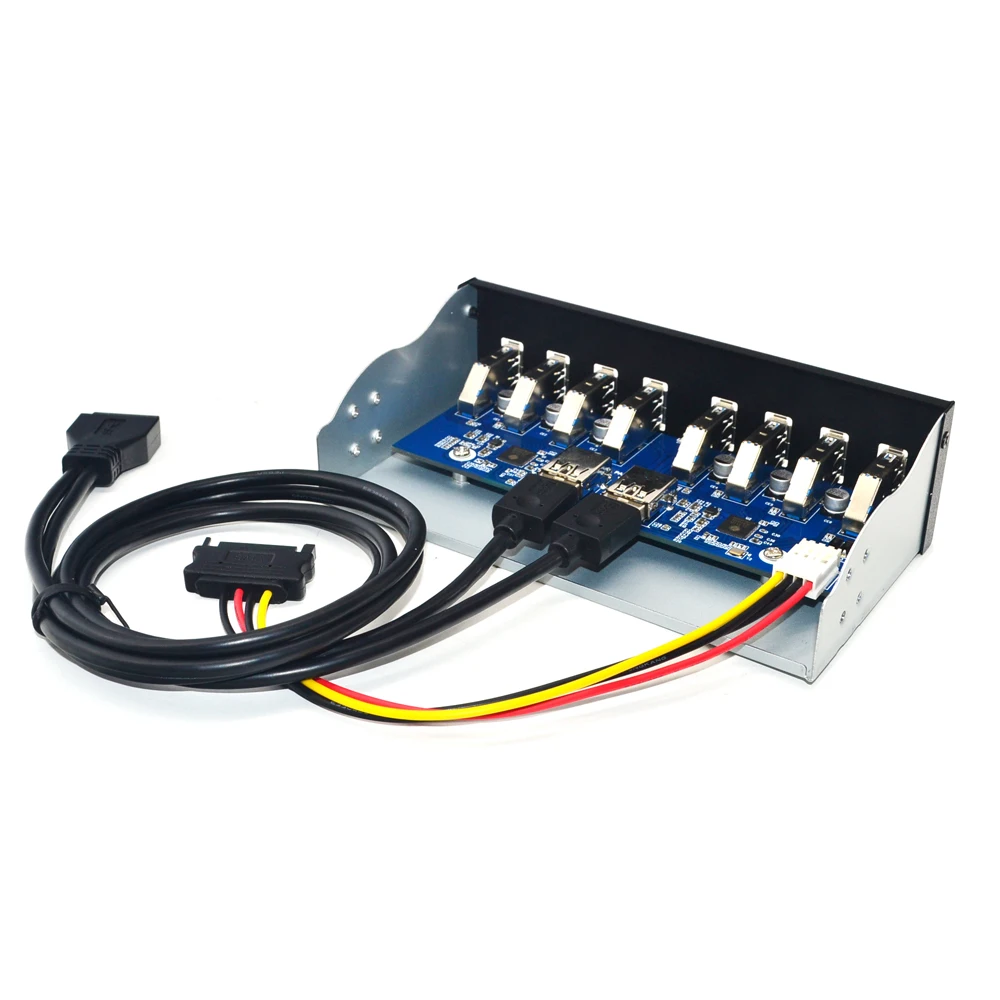 Placa Dianteira com Portas Usb Usb 5.25 Hub Usb 3.0 para pc b3 Múltiplos Hub Usb 3.0 Divisor para Computador - Imagem 4