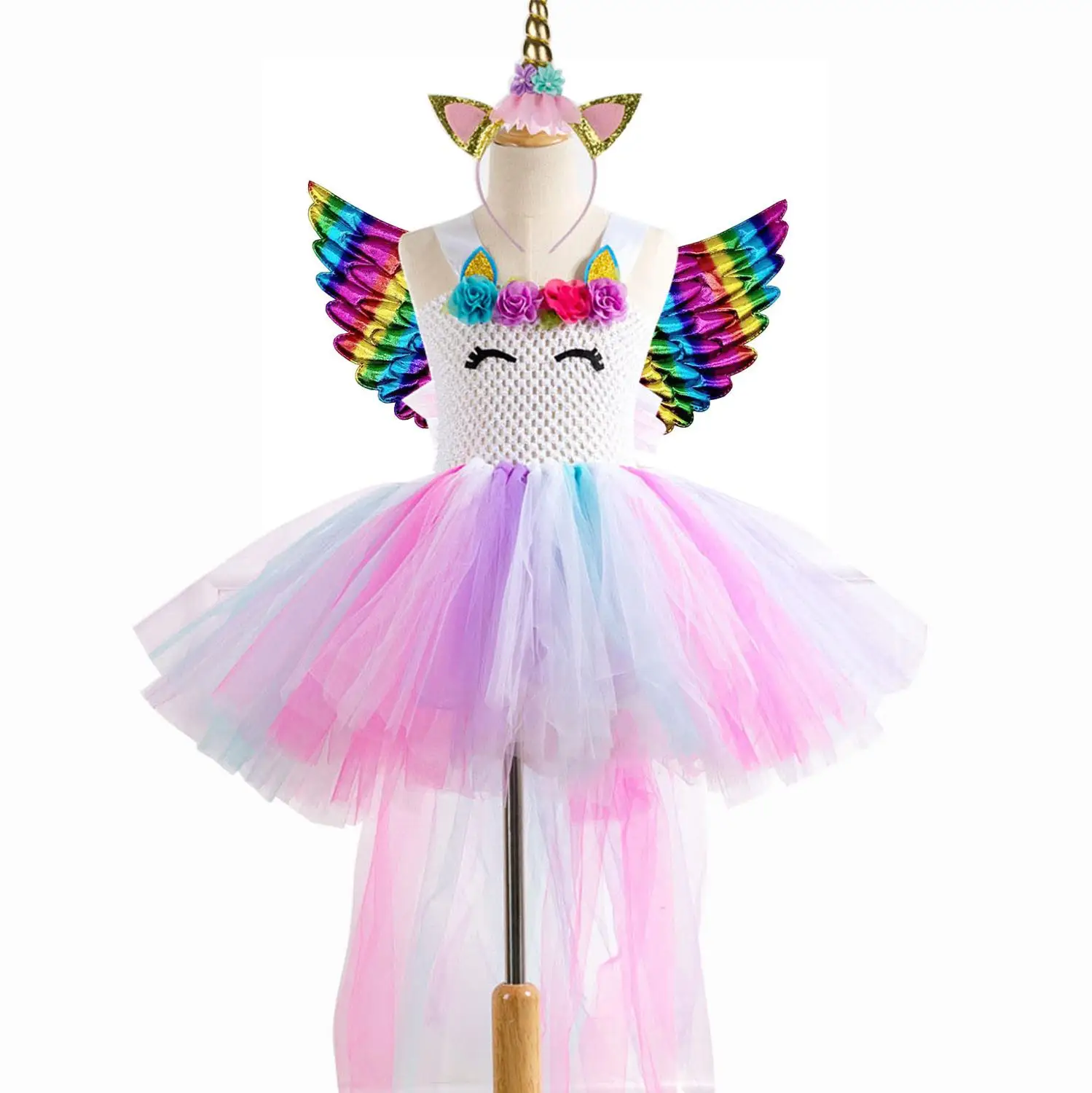 Нарядные вечерние костюмы принцессы для детей на год; Детские костюмы с единорогом; детское платье для дня рождения для девочек