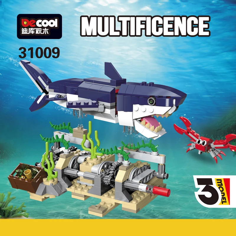 

388pcs CREATOR Deep Sea Creatures 3in1 Compatible Legos 31088 City Building Blocks Bricks Toys For Children's Christmas Gifts