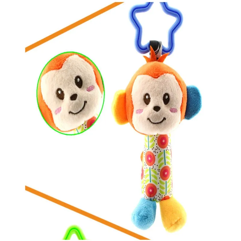 Model 6 Cute Animal Plush Toys Bells for Music Rattle Educational Seat for Hand Toys Baby Safety Newborn Kid Stroller - Color: Model 6