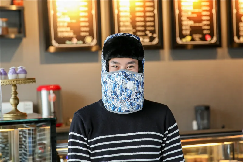 winter lovers Digital Camouflage Lei Feng hats for men winter outdoor cycling cold proof thickened warm hats wholesale