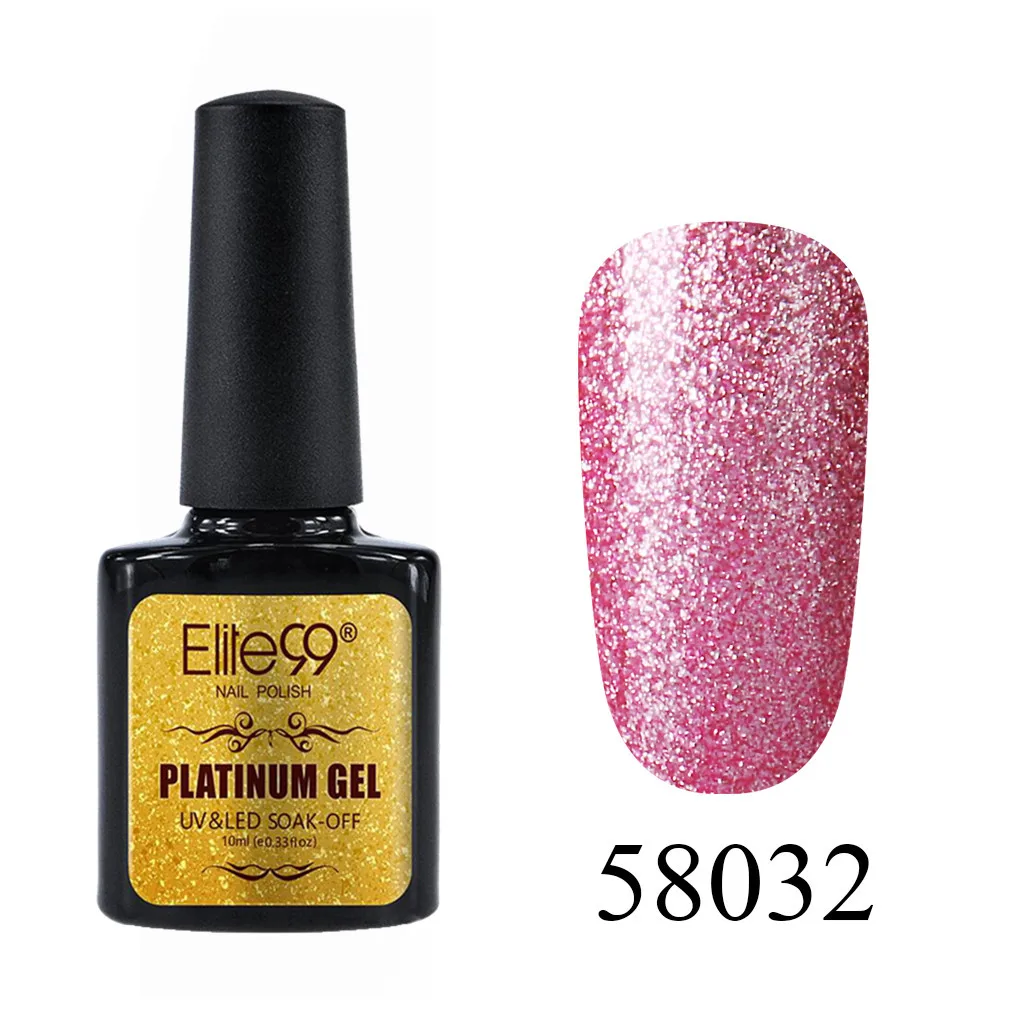 Elite99 гибридные Лаки гель лак для ногтей набор 10 mlgliting Platinum Painting Nails Art Poly UV Gellak Топ базовый праймер для маникюра - Цвет: 58032