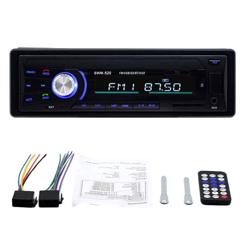 Bluetooth V4.0 автомобильное стерео радио автомобиль радио 1Din 12 В в-тире AM FM AUX SD USB MP3 автомобильный аудиоплеер