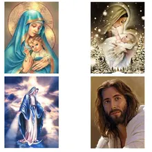 Богородица Дева Марии фото на заказ Алмазная вышивка крестиком полная квадратная картина Стразы DIY Алмазная мозаика Алмазная вышивка H