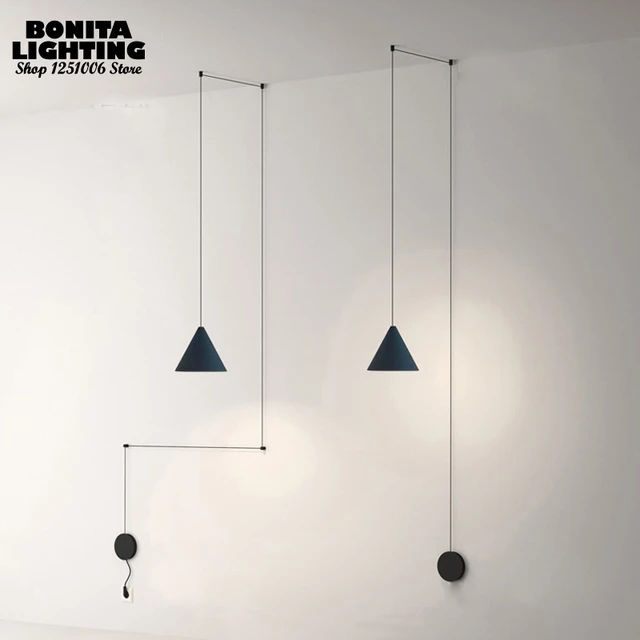 DIY line geometric lights pendant lights high ceiling Double head