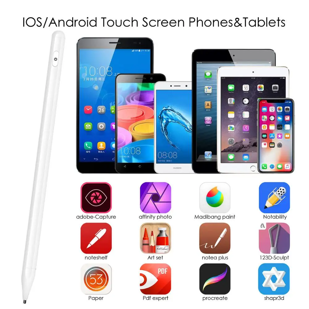 Online GOOJODOQ Universal Stylus Pen Pencil for iPad 2018 Air 2 iPad Pro 11 12.9 Pencil Tablet Pen IOS Android for Huawei Xiaomi