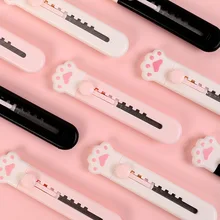 

60 pcs/lot Cute Girly Pink Cat Paw Alloy Mini Portalble Utility Knife Cutter Letter Envelope Opener Mail Knife School Office