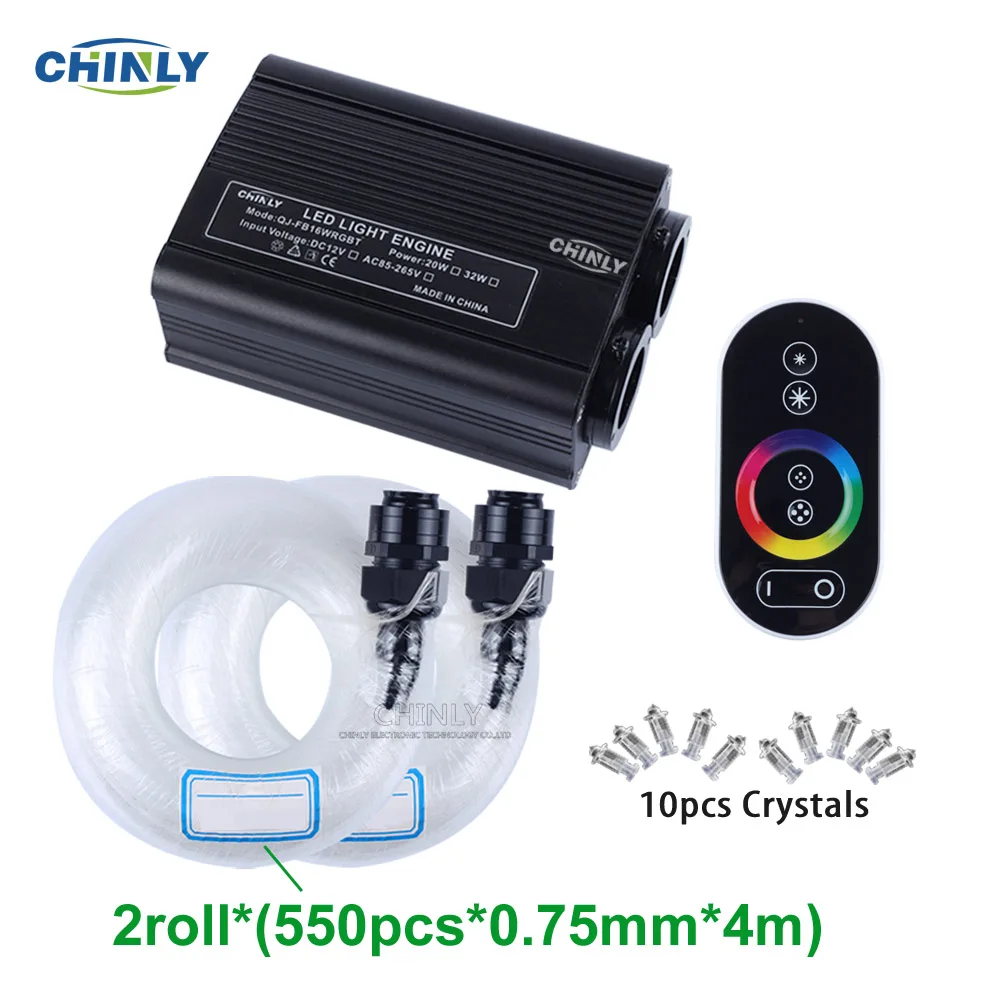 Touch Control Fiber Optic Light ,32w Rgbw Led Double Light Sources With