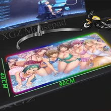 XGZ Anime Sexy Sisters Swimsuit Temptation Custom Large RGB Mouse Pad Black Lock-edge Computer Keyboard Desk Mat Rubber Non-slip
