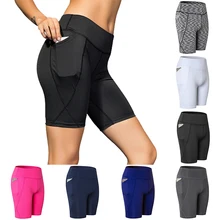 Удобные уличные домашние шорты для йоги с боковыми карманами животик контроль тренировки Леггинсы для йоги и бега N66