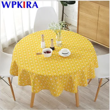 

Cotton Linen Nordic Round Tablecloth Christmas Cover Washable Table Cloth For Tea Table Printed Geometric Home Decora ZB-AD451