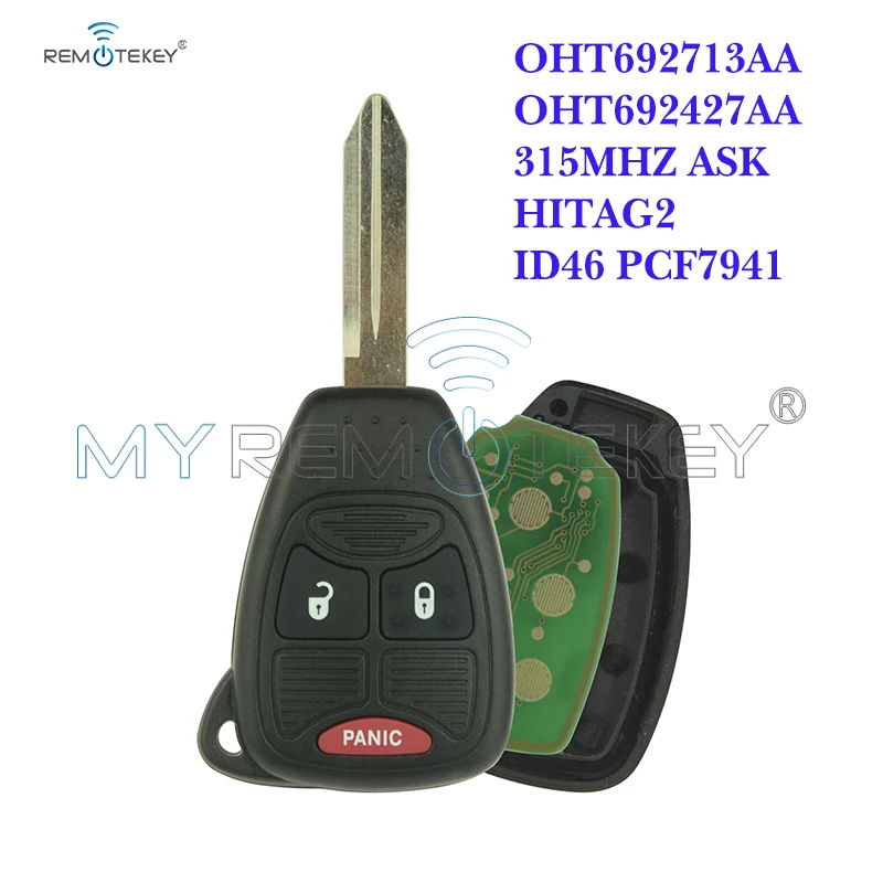 Пульт дистанционного управления Remtekey 3 кнопки 315 МГц OHT692427AA для Dodge Chrysler Jeep Замена