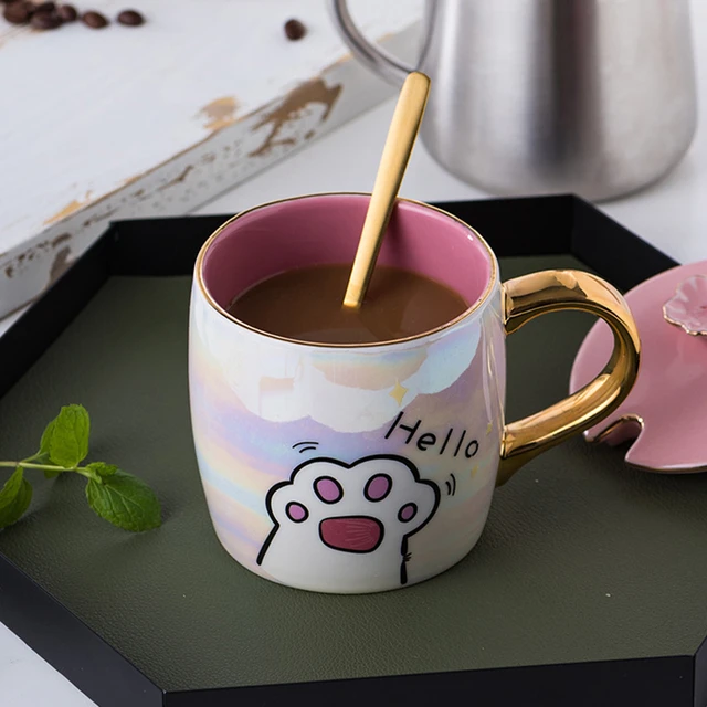 Cute Aesthetic Ceramic Mug Nordic Home Decor Coffee Milk Bubble Tea Cup  Taza Mugs Caneca Drinkware