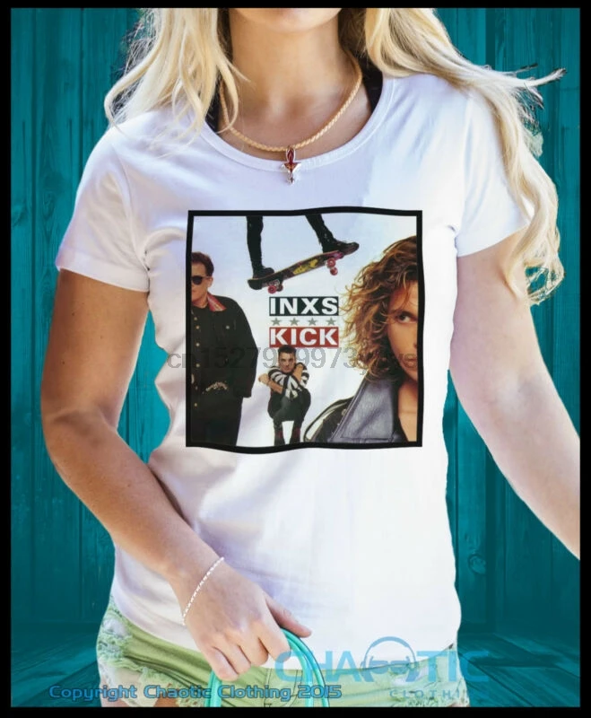 Майка INXS футболка с надписью kick Rock n Roll AUSSIE Майкл Хеленс | Мужская одежда