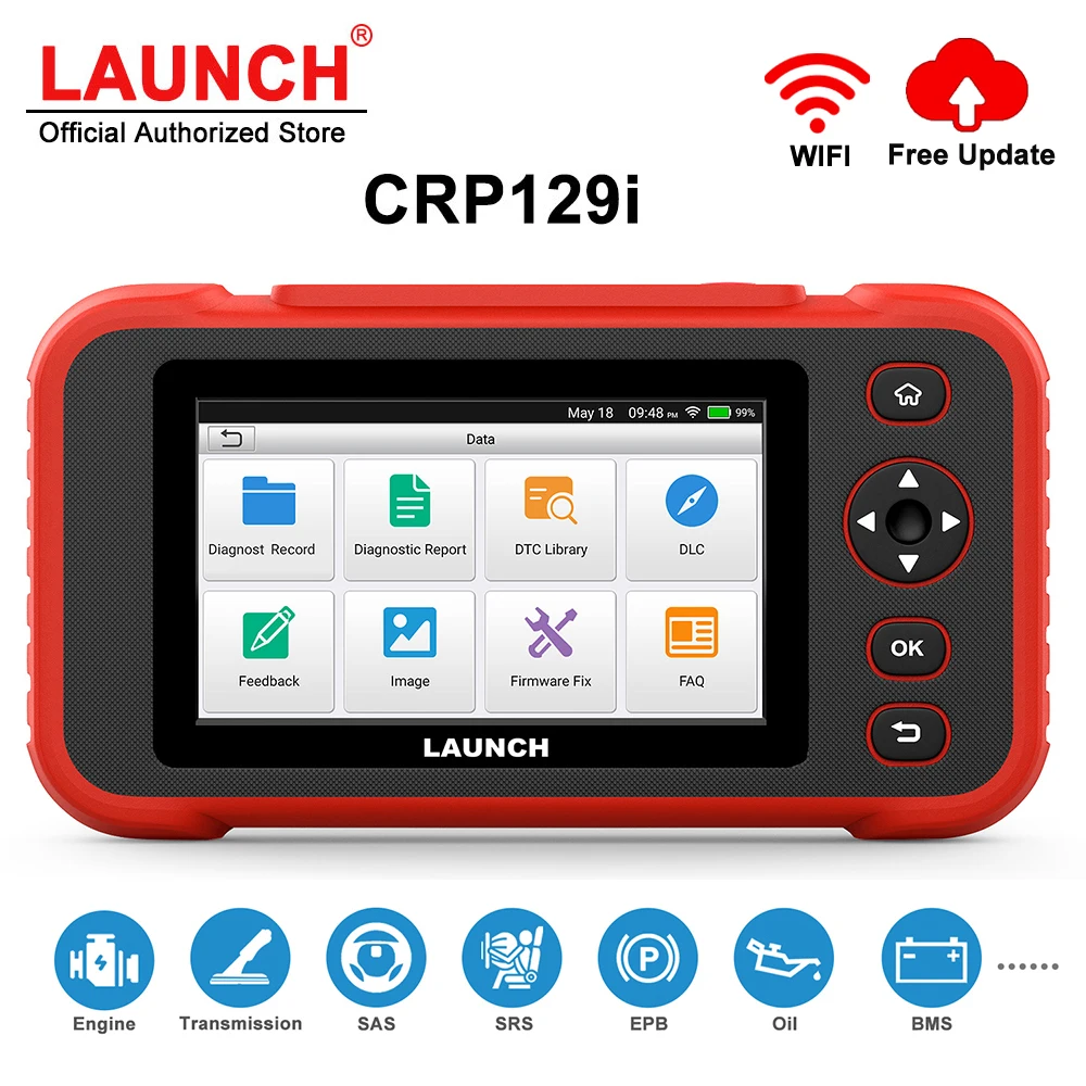 Диагностический инструмент Launch CRP129i OBD2 для ENG/AT/ABS/SRS многоязычное бесплатное