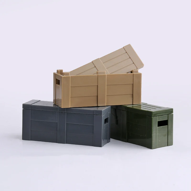 

3 Colors 2 PCS Bullet Box Printed Army German Weapons Guns Case MOC Military Part Building Blocks Toys for Children B113