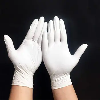 

100/50/30/20PCS Universal White Latex Gloves Disposable Bake Non-Slip Rubber Gloves For Household Cleaning Powder-Free Gloves