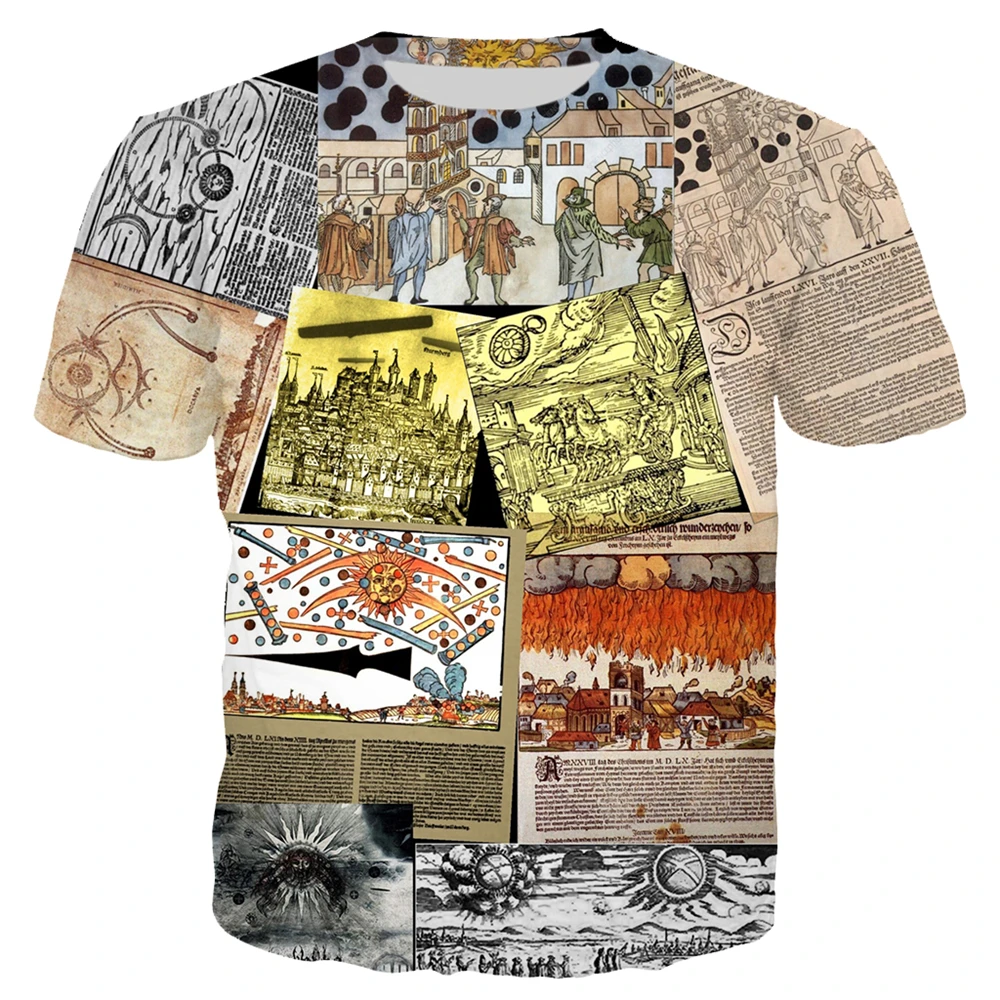 

CLOOCL Men T-shirt European Renaissance Art Illustration 3D All Over Print Women Shirt Fashion Short Sleeve Pullover Couple Tops