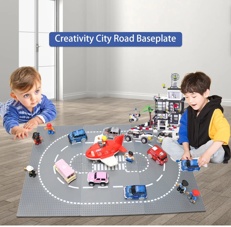 wooden building blocks Classic Figures Baseplate Blocks City Road Street Base Plates DIY Football Board Building Blocks Construction Building Toys Gift block stacking milestones