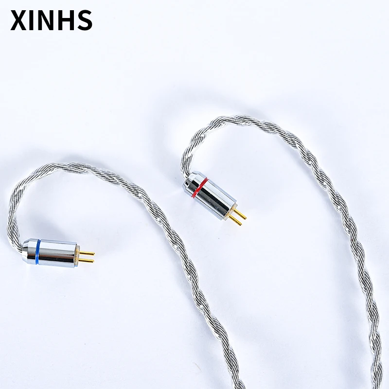 Banhado a Prata Fones de Ouvido Cabo de Atualização de Áudio Núcleos Grafeno Liga Mmcx 0.78mm 2 Pinos Substituição 4 Fio - Image 3
