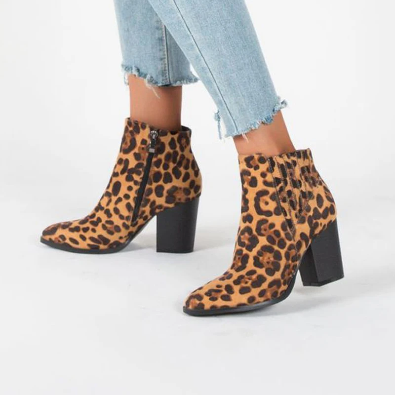 Г., классические ковбойские сапоги в ковбойском стиле женские леопардовые замшевые ковбойские ботинки на высоком каблуке повседневные ботильоны