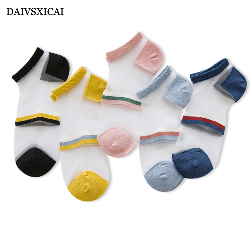 3 пара/лот = 6 шт. летние шелковые носки из стекла женские модные хлопковые Дышащие носки