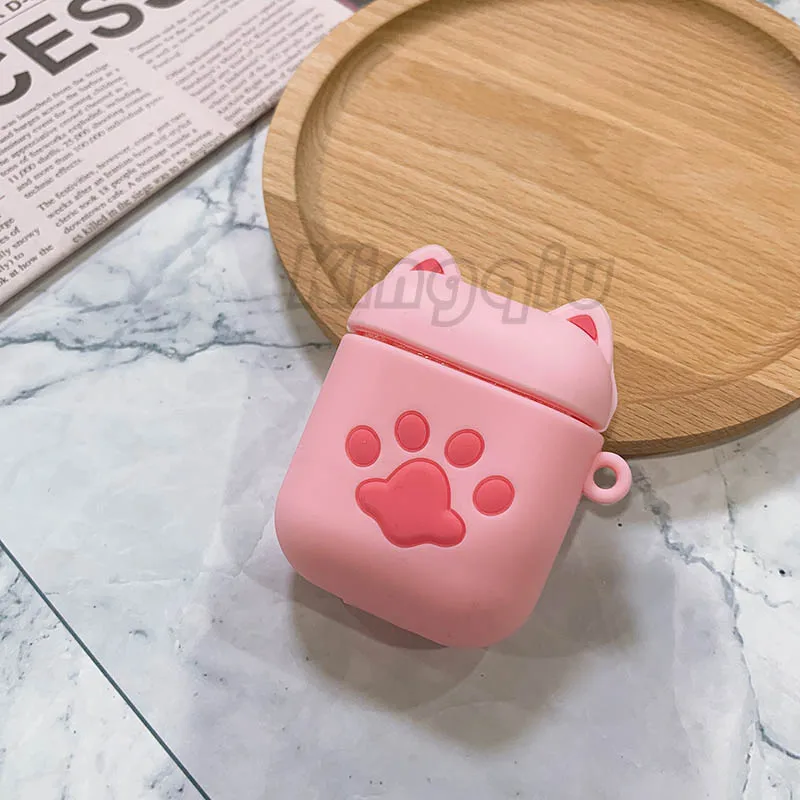 Забавный мультяшный чехол для Apple Airpods 3D защитный чехол милый Bluetooth чехол для наушников Модный мягкий силиконовый чехол s Чехол для гарнитуры - Цвет: Pinkclaw