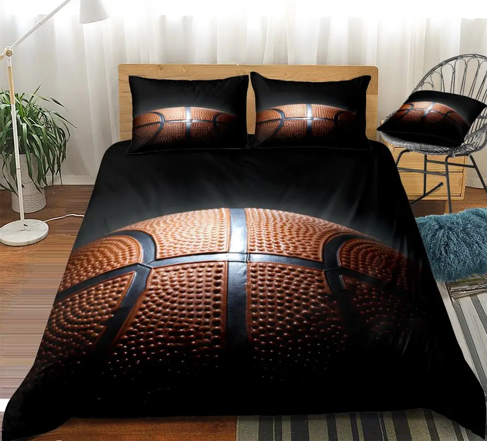 Basketball Comforter Sets Twin for Boys Teens,3D Sports Basketball Bedding,Soft 