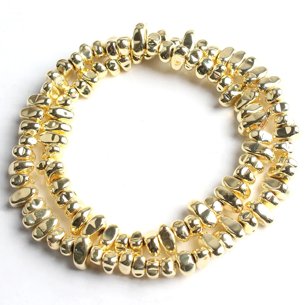 Gold Plated Hematite Gravel Spacer Beads