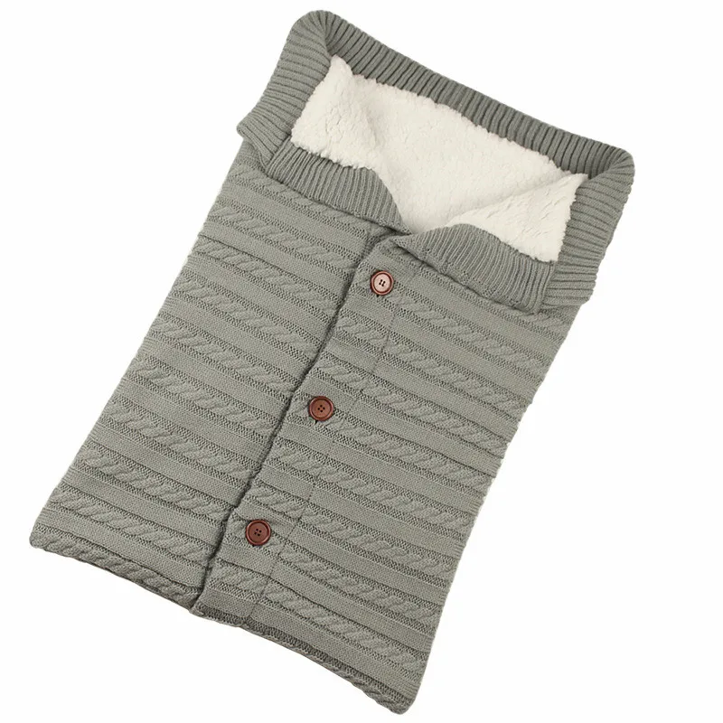 light grey Прогулочная ДЕТСКАЯ КОЛЯСКА с конвертом, сумка, детское одеяло, спальный мешок, вязаный конверт, пеленка для новорожденных, аксессуары для коляски - Цвет: light grey