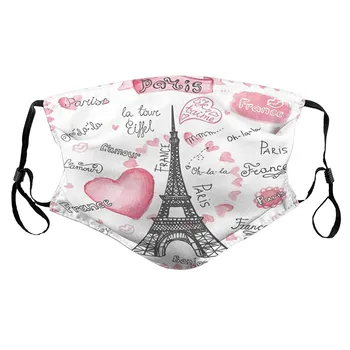 

Pink Printing Masque Adulte Washable Masque En Tissu Lavable Breathable Cloth Face Mask Adjustable Mouth Mask Face Maske