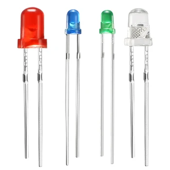 

uxcell 3mm LED Diode Lights Colored Lens Diffused Round Lighting Bulb Lamp Electronic Components Light Emitting Diode