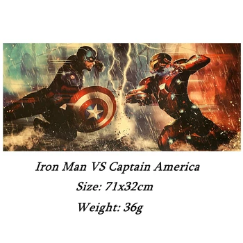 

Iron Man VS Captain America Marvel movie kraft poster room decoration painting wall stickers home pictures