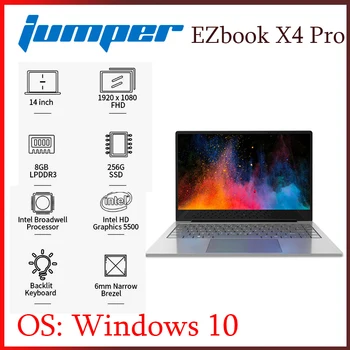 

Jumper EZbook X4 Pro Laptop Dual Band Wifi Win 10 Ultraslim 14" FHD Display Intel Core i3-5005U 8GB 256GB SSD Notebook