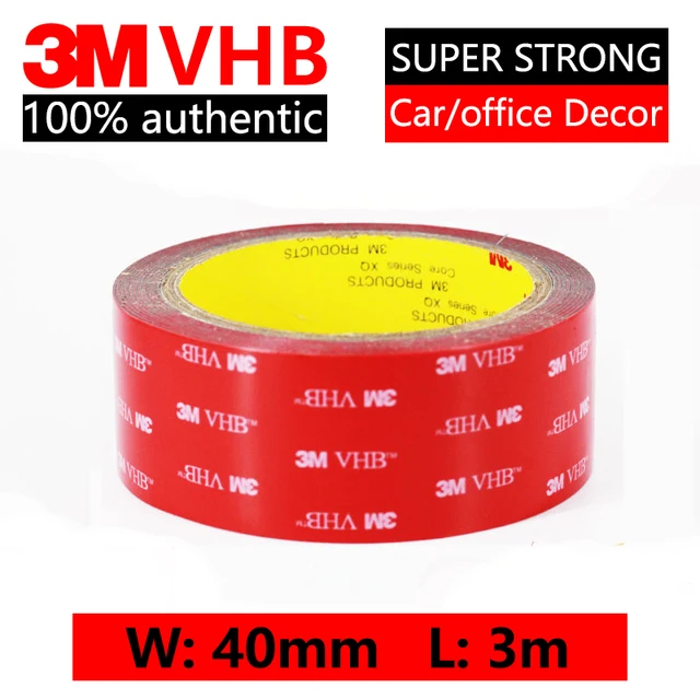 3M VHB Double Side Tape Super Strong High Temperature Gray Foam Adhesive Two Face For Car/Home Decor Wide 5-50mm Customized 40mmx3m