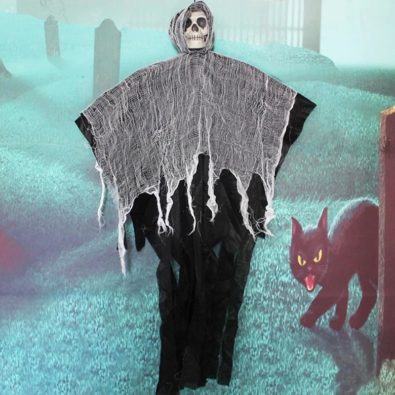 

DIY Halloween Skeleton Hanging Ghost Terror Death Props Party Door Decor for family home Halloween Decoration