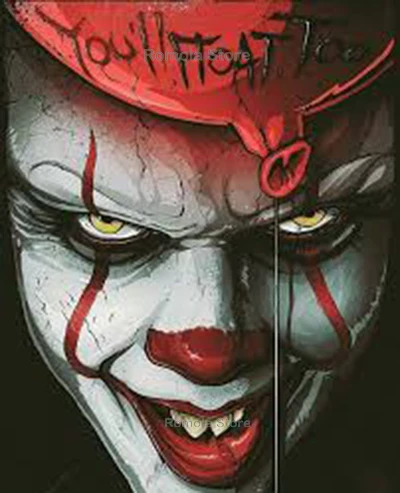 Horror clown Movie character Diamond Painting Full Square / Round Drill 5D DIY diamond Embroidery Diamond Cross Stitch mosaic - Цвет: AE2103