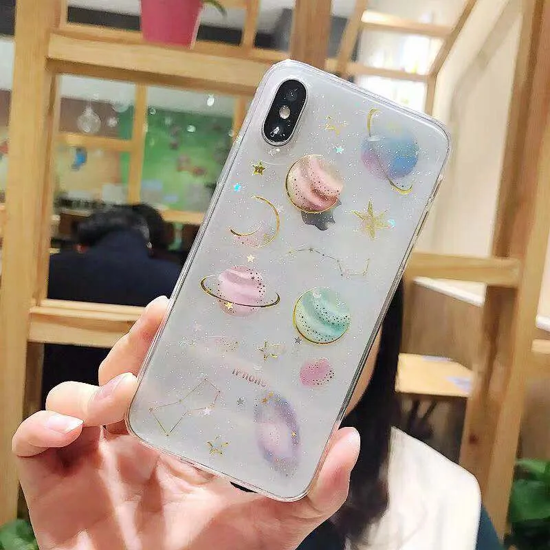 Epoxy Case For Huawei P smart 2018 Z Cases Planet Star TPU Cover For Huawei Mate 2