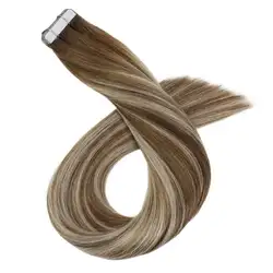 Balayage лента для наращивания волос настоящие человеческие волосы прямые 12-24 дюймов 20 P/40 P Двухсторонняя клейкая лента ins