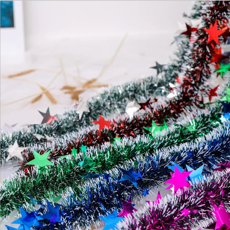 

Christmas decorations 2m*15cm five-pointed star snowflake tops