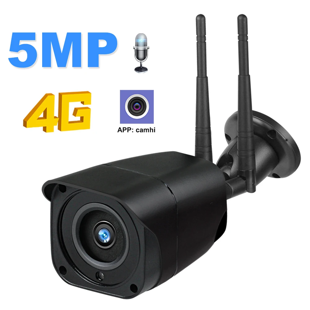 Камера видеонаблюдения 3G 4G 5MP HD Sim карта GSM 1080P наружная металлическая