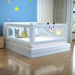 Rails de sécurité pour lit de parc pour bébé 1.5 M/1.8 M/1.9 M/2 M pour bébés barrière de lit réglable anti chute de sécurité pour les enfants de 0 à 6 ans 