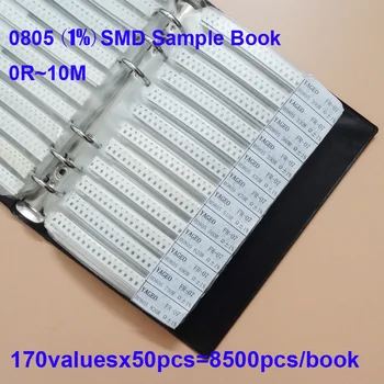 

New 0805 SMD Resistor Sample Book 1% Tolerance 170valuesx50pcs=8500pcs Resistor Kit 0R~10M