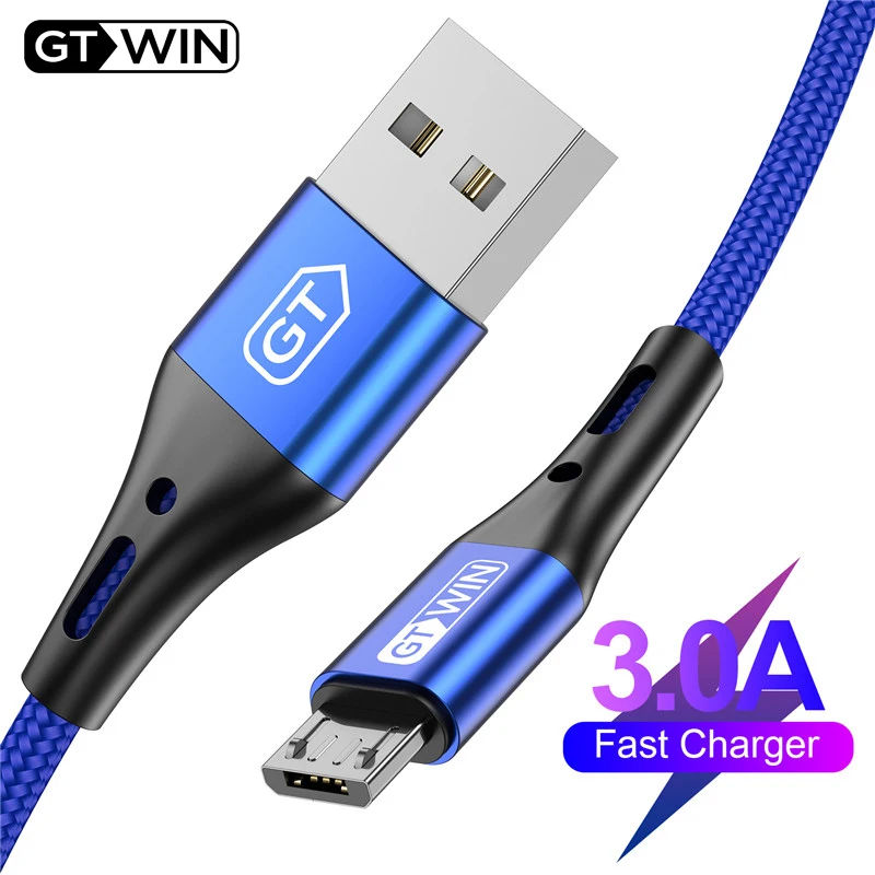 GTWIN 3M Micro USB кабель 3A Быстрая зарядка для Xiaomi Redmi Note 6 Pro Android мобильный телефон