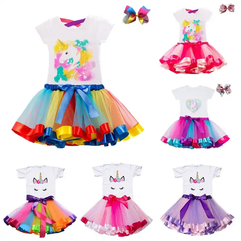 Vestido De Cumpleanos Para Nina Bebe Vestidos Infantiles De Unicornio Arco Iris 2 3 4 5 6 Anos Ropa De Ninos Informal Para Ninas Pequenas Ropa De Verano Aliexpress