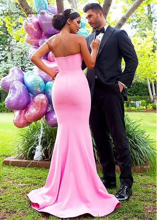 Simple Mermaid Bridesmaid Dresses Long Sweetheart Side Split Maid Of Honor Gowns Prom Dress Wedding Guest Gowns Cheap