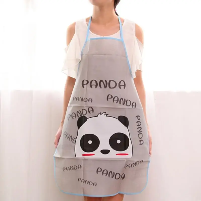 Cartoon Apron Panda Printing Sleeveless Waterproof Anti-oil Aprons Kitchen Cooking Men Women Waist Bib Home Cleaning Tools