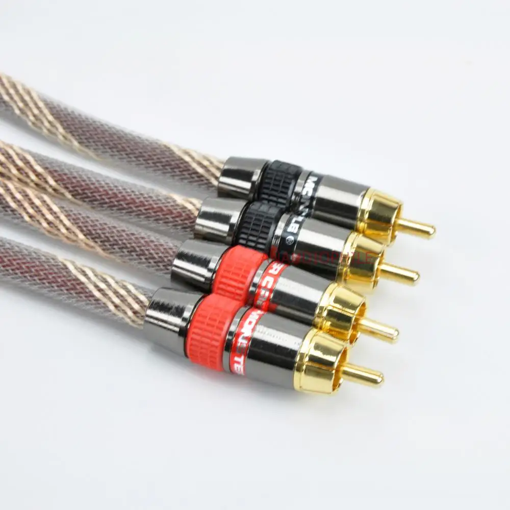 Hifi RCA Cable Pair 4N OFC RCA Cable Male To Male RCA Cable Interconnect HiFi Audio Cable