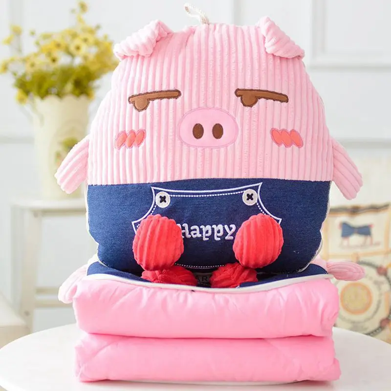 New Year Gift Spring Festival Gift Pig Mascot Cartoon Corduroy Pillow Blanket Plush Toys-Processing